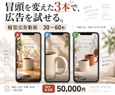 冒頭3案付きの縦型広告動画を制作します イメージ1
