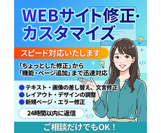 WEBサイト修正・カスタマイズをスピード対応します イメージ1