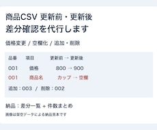 商品CSVの更新前後の差分を確認します イメージ1