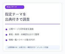 指定テーマを出典付きでWebリサーチします イメージ1
