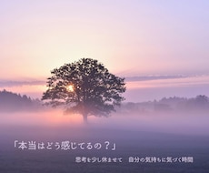 本当はどう感じている？から自己理解を深めます 思考を少し休ませて、心の奥に置き去りにした気持ちに気づく時間