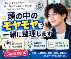 短時間OK｜頭の中のモヤモヤを一緒に整理します 何に悩んでいるか分からなくてもOK！話をしながら考えを言語化
