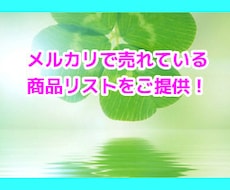 メルカリで売れている商品リストをご提供します 300円～3,000円以下で売れている商品リストです！