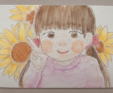 水彩色鉛筆で似顔絵描きます イメージ1
