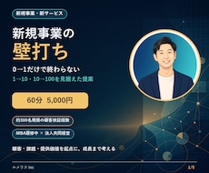 新規事業の構想・PoCを事業化目線で壁打ちします 60分で顧客・課題・価値と次の一手を整理