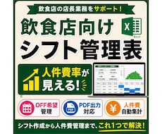 人件費もOFF希望管理もできるシフト表作成します イメージ1