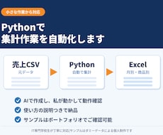 Pythonで売上などの集計を自動化します イメージ1