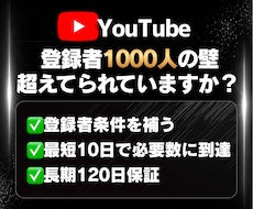 YouTube 登録者|最短10日で補います ✅収益化直前専門 ✅120日保証 ✅累計400件超