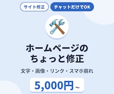 ホームページの更新・修正を5,000円〜承ります イメージ1