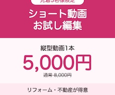 先着5名限定！ショート動画をお試し編集します イメージ1