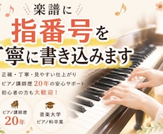 ピアノ楽譜に弾きやすい指番号(運指)を書き込みます イメージ1