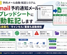 予約通知メールをスプレッドシートに自動転記します イメージ1