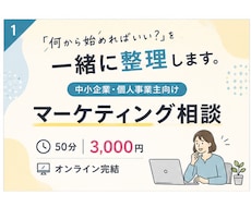 中小企業のマーケティングについて60分壁打ちします イメージ1