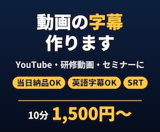 当日可！動画の字幕（SRT）ファイルを作ります イメージ1