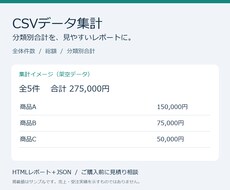 CSVデータを分類別に集計しレポートにします イメージ1
