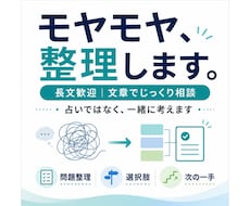 長文相談歓迎！｜悩み事を整理して考えます イメージ1