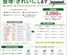 Excel・CSVのデータを整理・きれいにします イメージ1