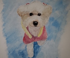 ペットの絵をリアル調の水彩画で描きます イメージ1