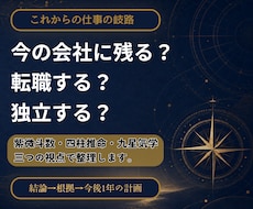今後の仕事の岐路を3つの東洋命術で鑑定します イメージ1