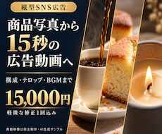 商品写真から15秒の縦型広告動画を制作します イメージ1