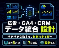 広告・GA4・CRMのデータ統合案を作ります 最大5データソースを、KPIから逆算して設計