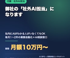 御社の「社外AI担当」として毎月伴走します イメージ1