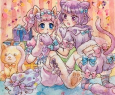 水彩でかわいいイラストを描きます イメージ1