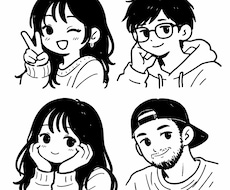 韓国風！シンプルでゆるかわいい似顔絵描きます イメージ1