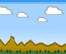 ペーパーマリオ風の背景お描きいたします 切り絵を貼り合わせたようなテイストの背景を制作します