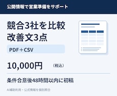 競合3社を比較し自社の改善文3点を作ります イメージ1