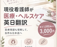 現役看護師が、医療・介護の英日翻訳をします イメージ1