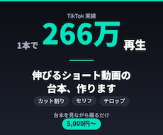 TikTok266万再生ショート動画台本作ります イメージ1