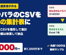 CSV・Excelを整形し1枚の集計表にまとめます イメージ1
