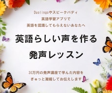 ネイティブに伝わる英語らしい発声のレッスンをします イメージ1