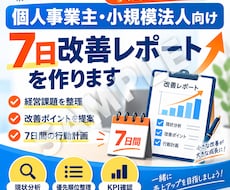 個人事業主・小規模法人の7日改善レポートを作ります イメージ1