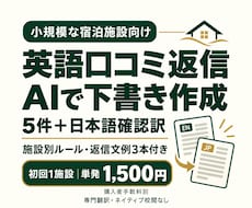 宿の英語口コミ返信をAIで下書きします イメージ1