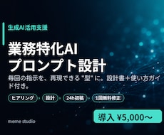 業務特化AIプロンプト・自動化設計を作成します イメージ1