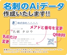 名刺データを作成・修正いたします 画像データからの作成・部分的に修正・ロゴベクターデータ化など