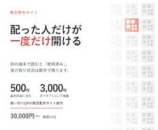 使い切りQRの限定配布サイトを制作します イメージ1
