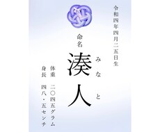 可愛い命名紙お作りします イメージ1