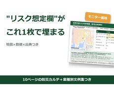 事業継続力強化計画(ジギョケイ)の災害分析します 申請のリスク想定欄を地図×数値×出典で埋める分析パック