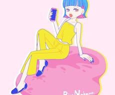 ポップで個性的な女の子のイラスト描きます SNSアイコンなどに！キャッチーで目立つイラスト