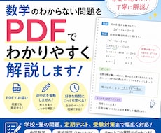 数学の問題をPDFでわかりやすく解説します ビデオ通話が苦手な方も安心！写真を送るだけで丁寧に解説します