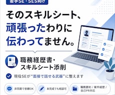 若手SE向け職務経歴書／スキルシート添削します 何を書けばいいかわからないSEのための、職務経歴書添削