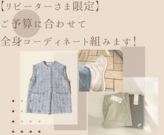 リピーター限定！予算に合わせて全身コーデ提案します 全身コーデのご提案で毎日の服装、季節の変わり目にもう悩まない