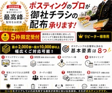 ポスティングのプロが高品質なチラシ配布代行承ります 神奈川・東京23区エリア｜5枠限定受付【リピーター様専用】