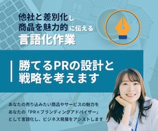 強み発掘のプロが勝てるブランドPRの設計を考えます 他社と差別化し商品を魅力的に伝えるための言語化を引き出します