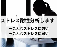 どんなストレスに強い（弱い）のか分析します 抱えても良い負荷と、自分を壊してしまう負荷が存在します