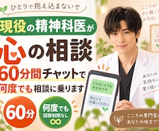 精神科医が悩みを60分チャットで何度でも聞きます 診察では話しきれない心の悩みも何度でも相談できます