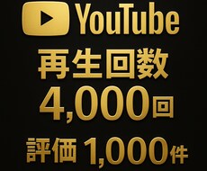 YouTube再生回数4000回と評価を増やします 90日保証✨再生回数4000回＆評価1000件✨振り分け可